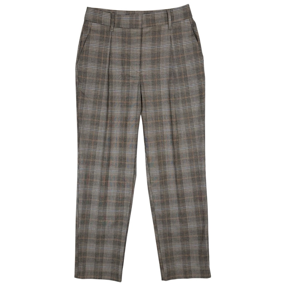 Nine West‎ Plaid High Rise Pleated Dress Pants Size 6 Straight Business Casual